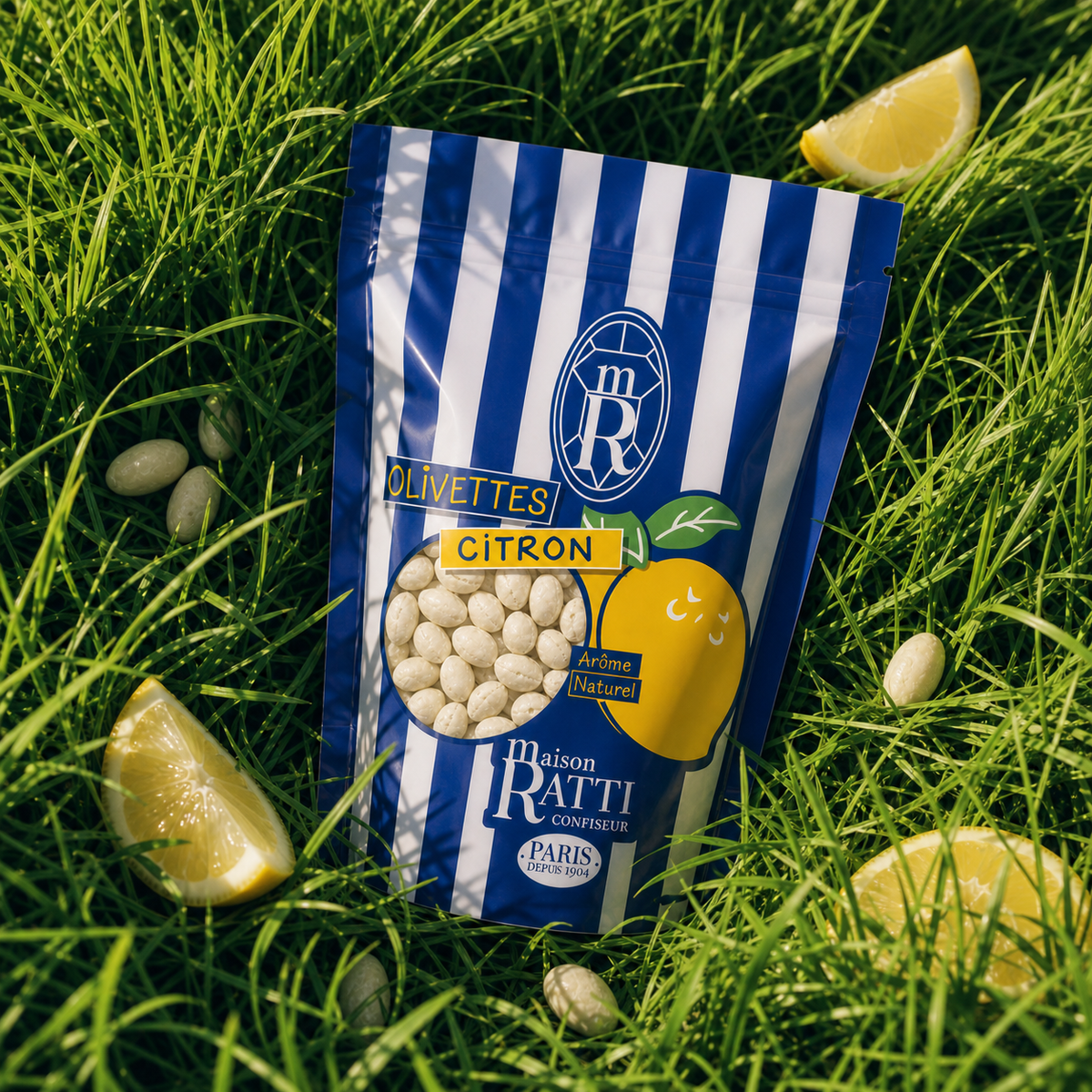Olivette citron de Maison Ratti, en scène, vue de dessus
