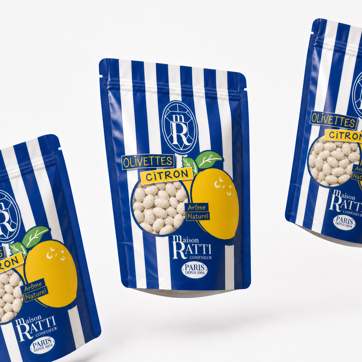 Olivette citron de Maison Ratti, sachets en scène