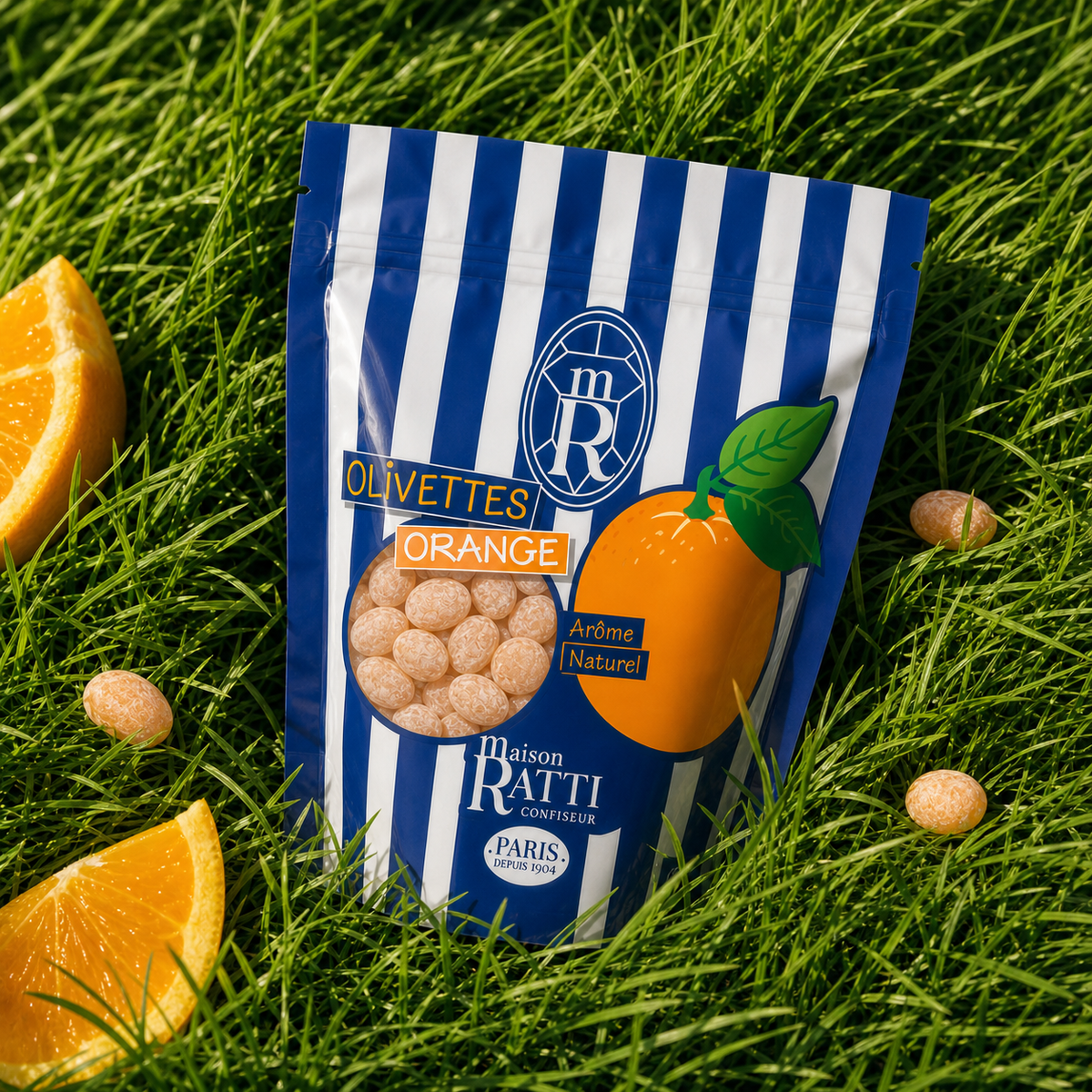 Olivette orange de Maison Ratti, en scène, vue de dessus