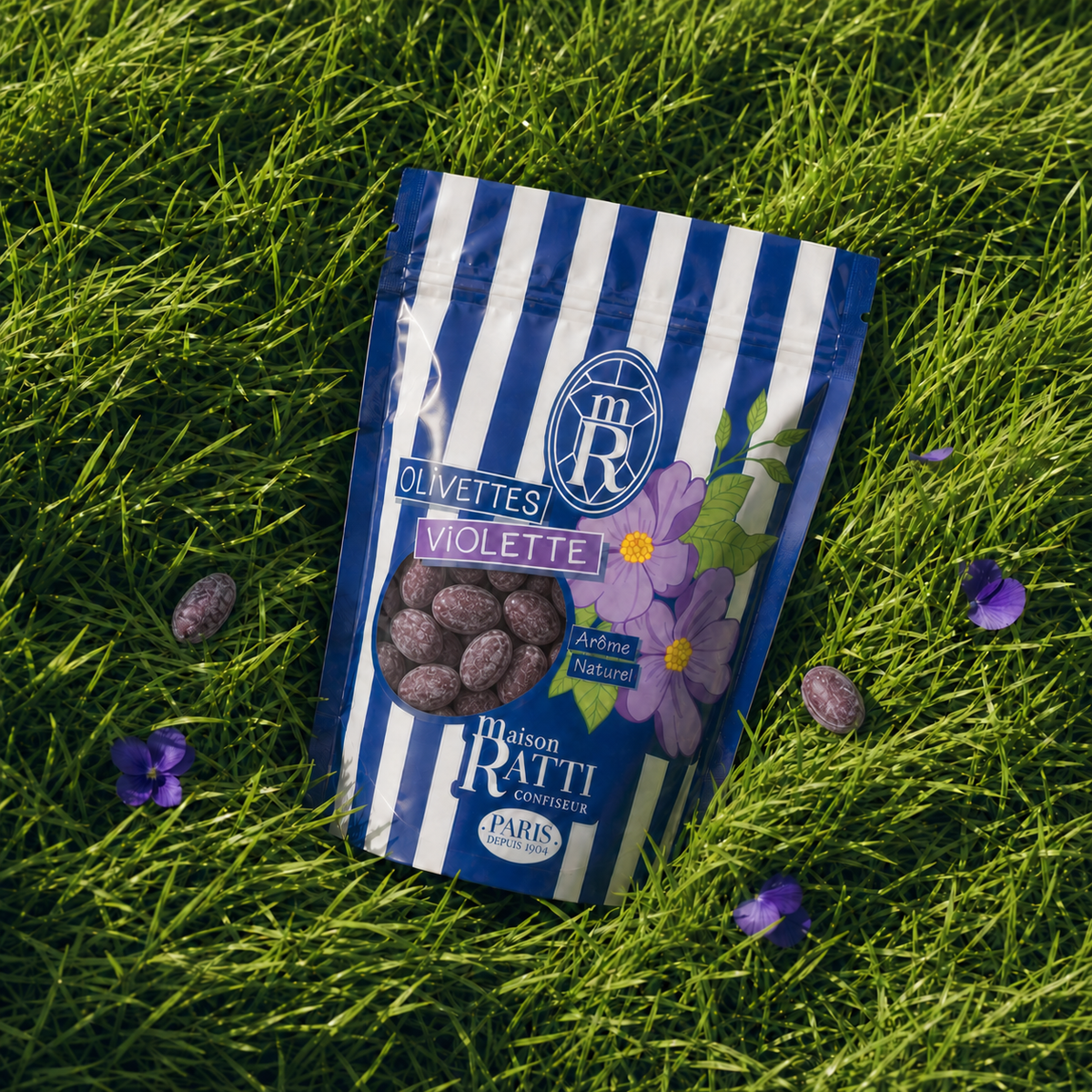 Olivette violette de Maison Ratti, en scène, vue de dessus