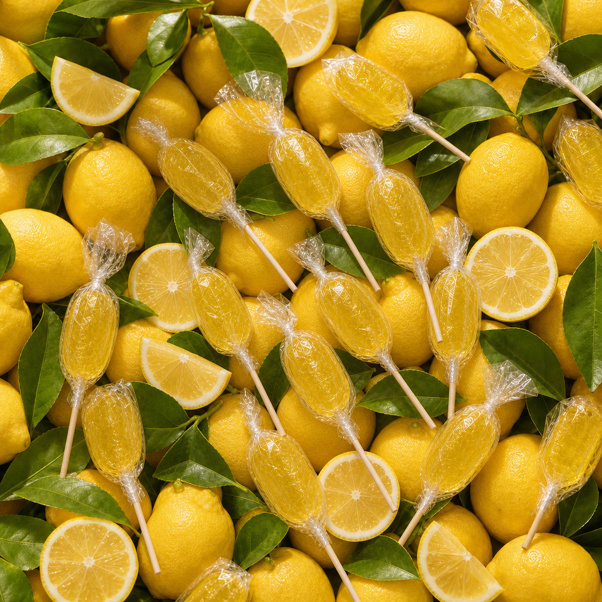 Sucette citron de Maison Ratti, avec ses ingrédients